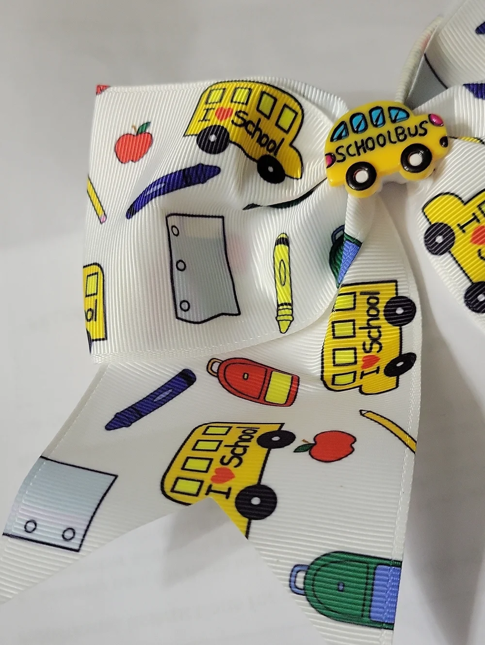HAIR BOW CLIP SCHOOL BUS NWOT